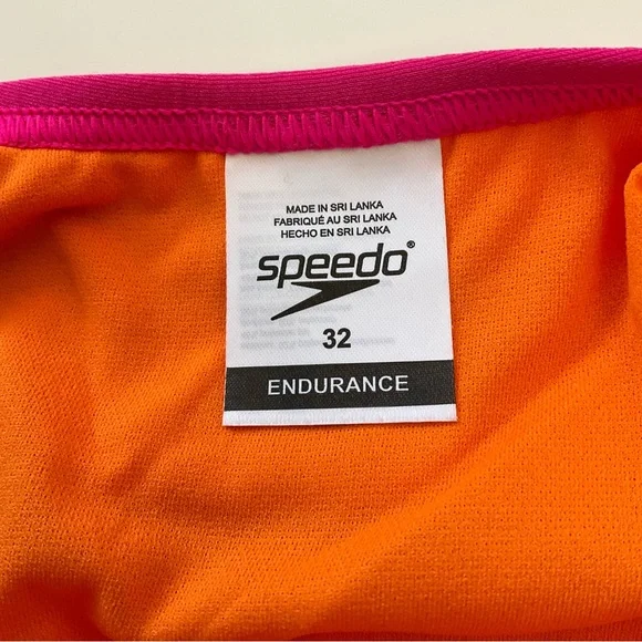 New Speedo Splice Tie-Back 970 One Piece Swimsuit Size 32 New With Tags Pink - Picture 6 of 13